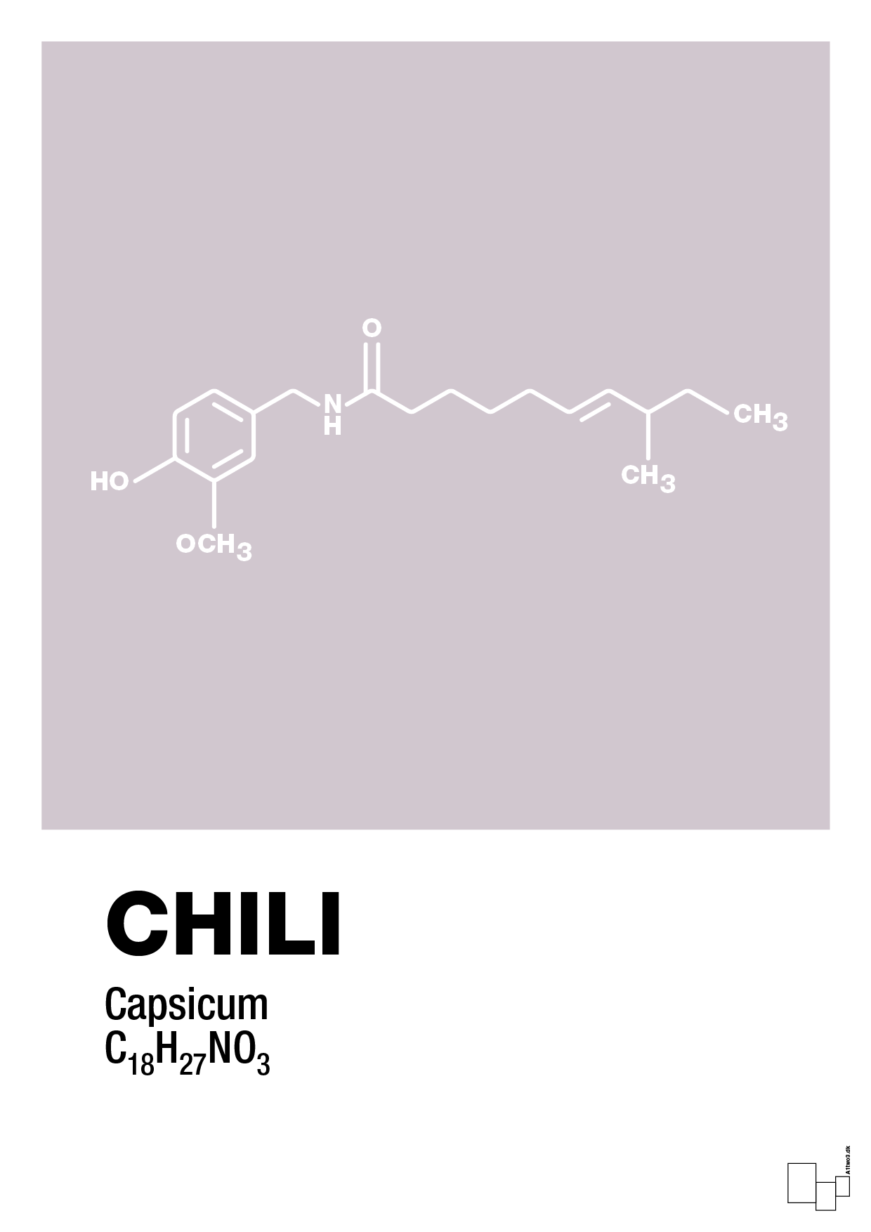 chili - Plakat med Videnskab i Dusty Lilac