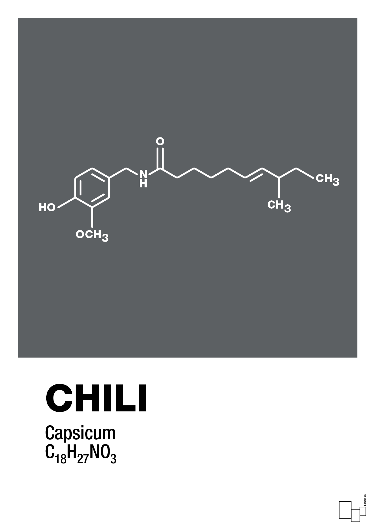 chili - Plakat med Videnskab i Graphic Charcoal