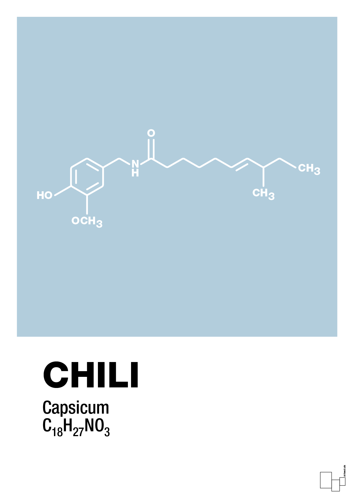 chili - Plakat med Videnskab i Heavenly Blue