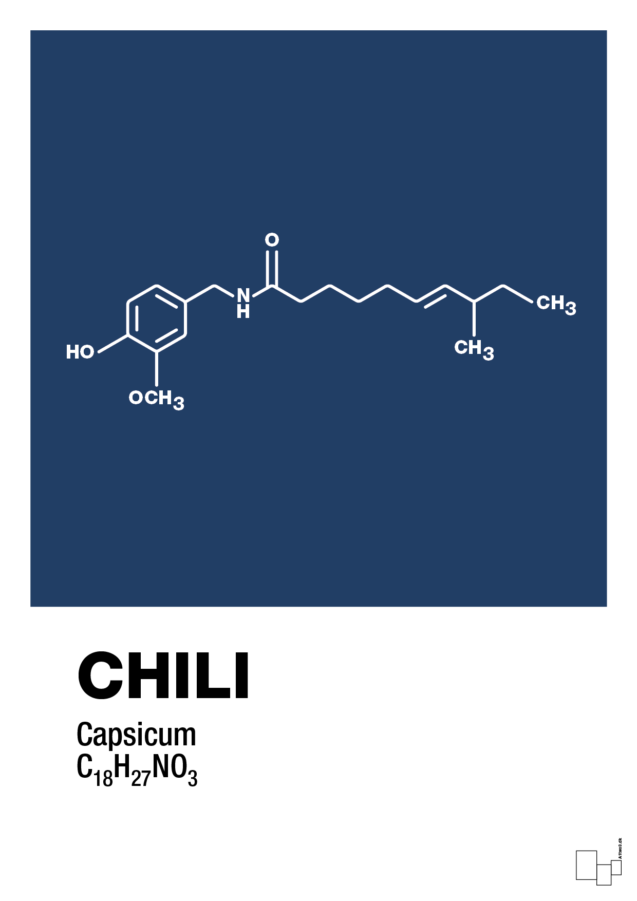chili - Plakat med Videnskab i Lapis Blue