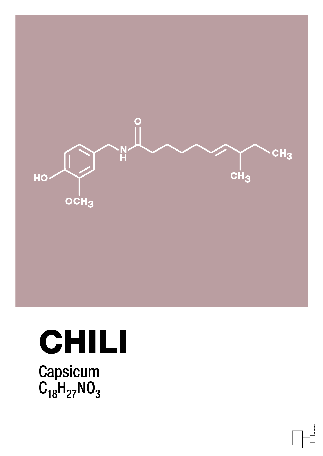 chili - Plakat med Videnskab i Light Rose