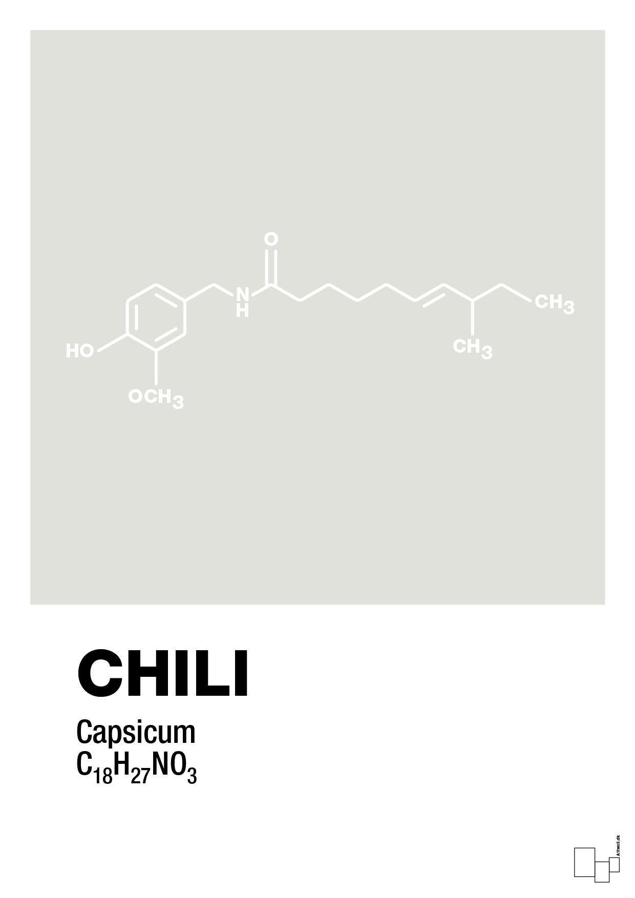 chili - Plakat med Videnskab i Painters White
