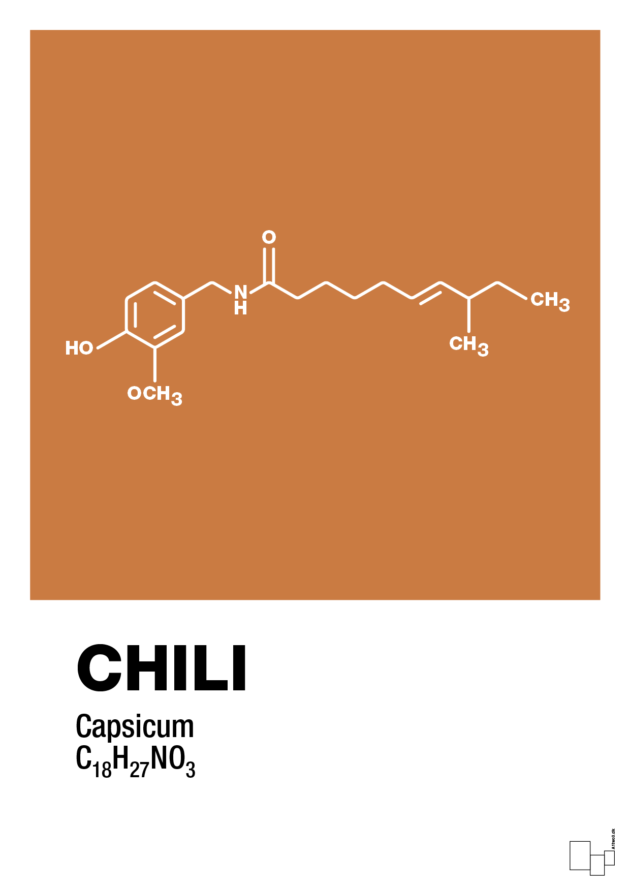 chili - Plakat med Videnskab i Rumba Orange