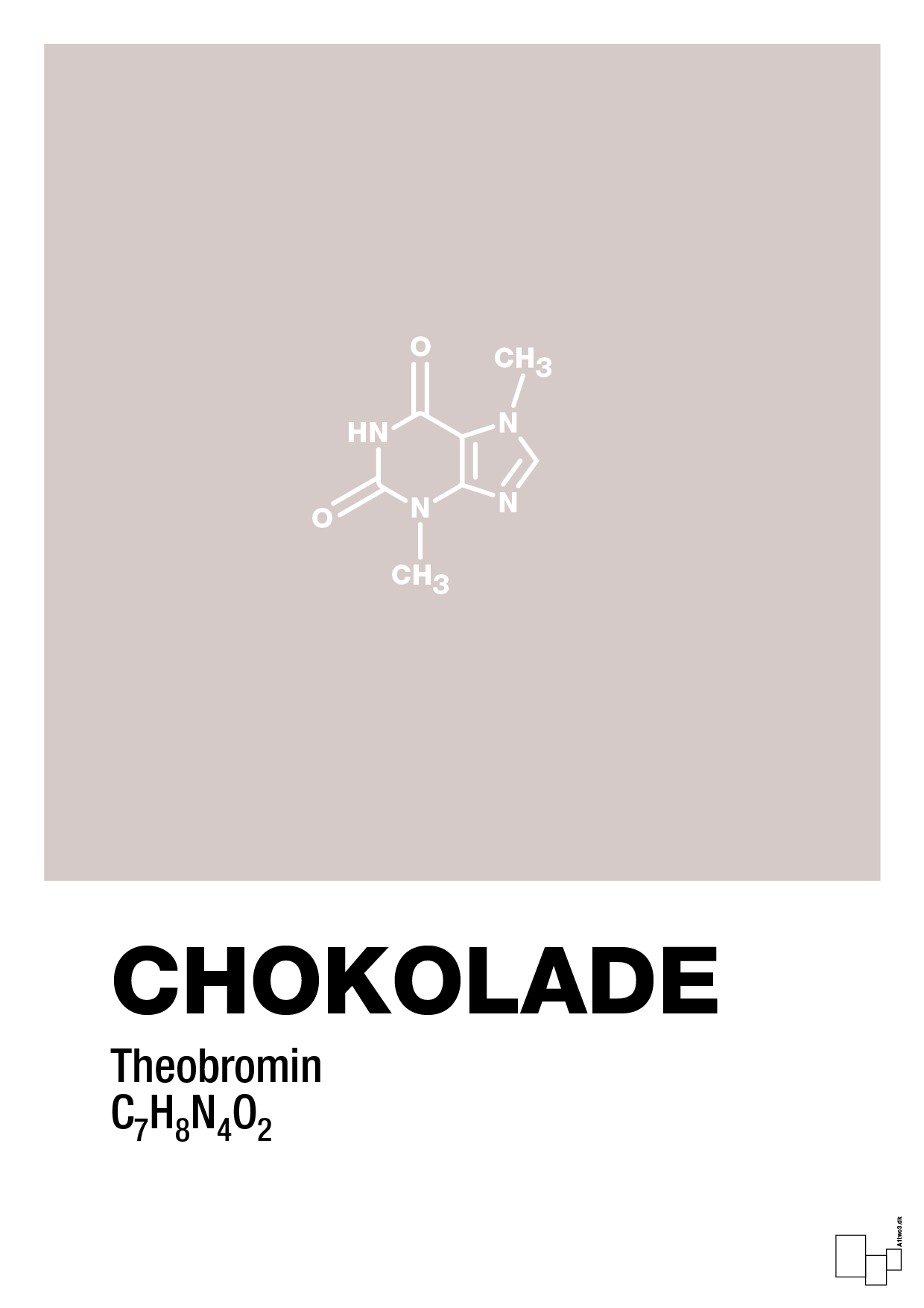 chokolade - Plakat med Videnskab i Broken Beige