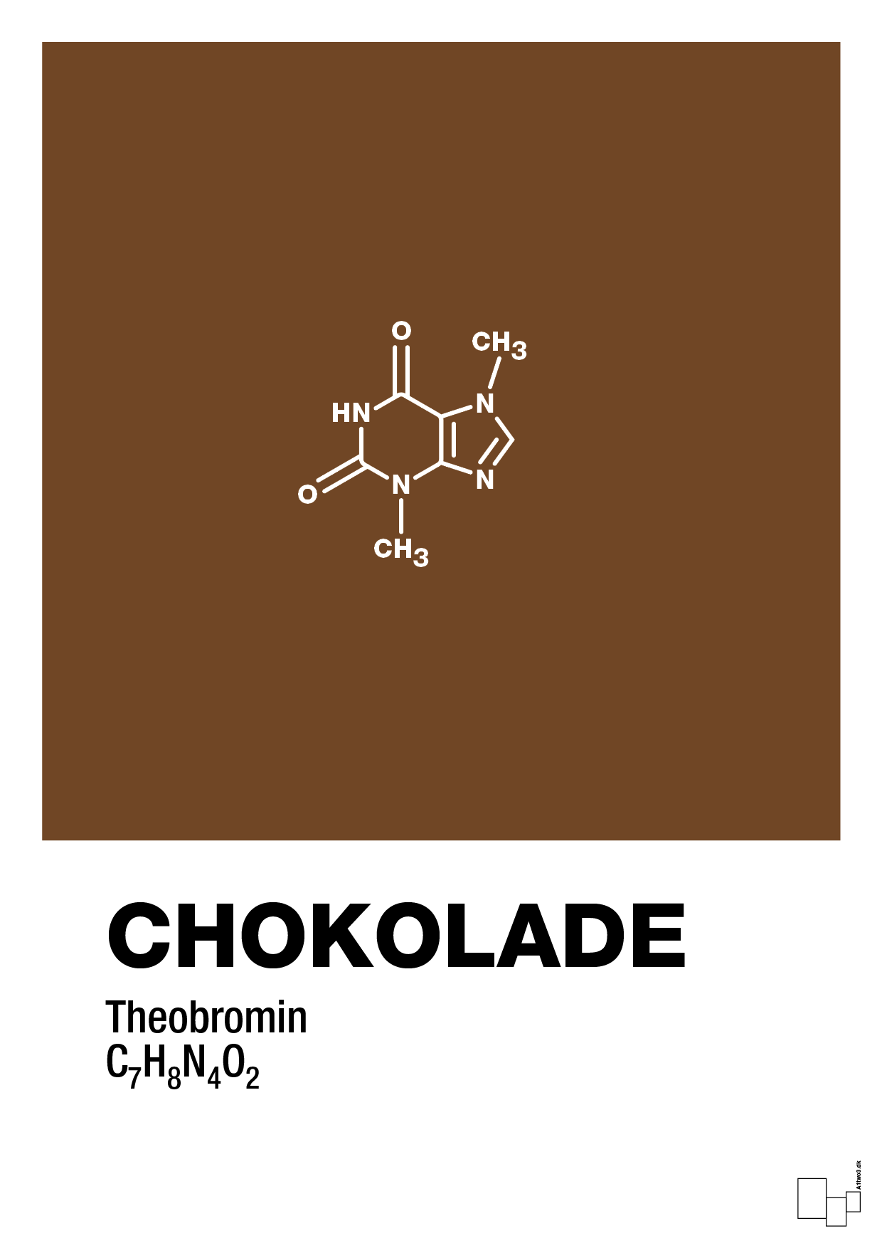 chokolade - Plakat med Videnskab i Dark Brown