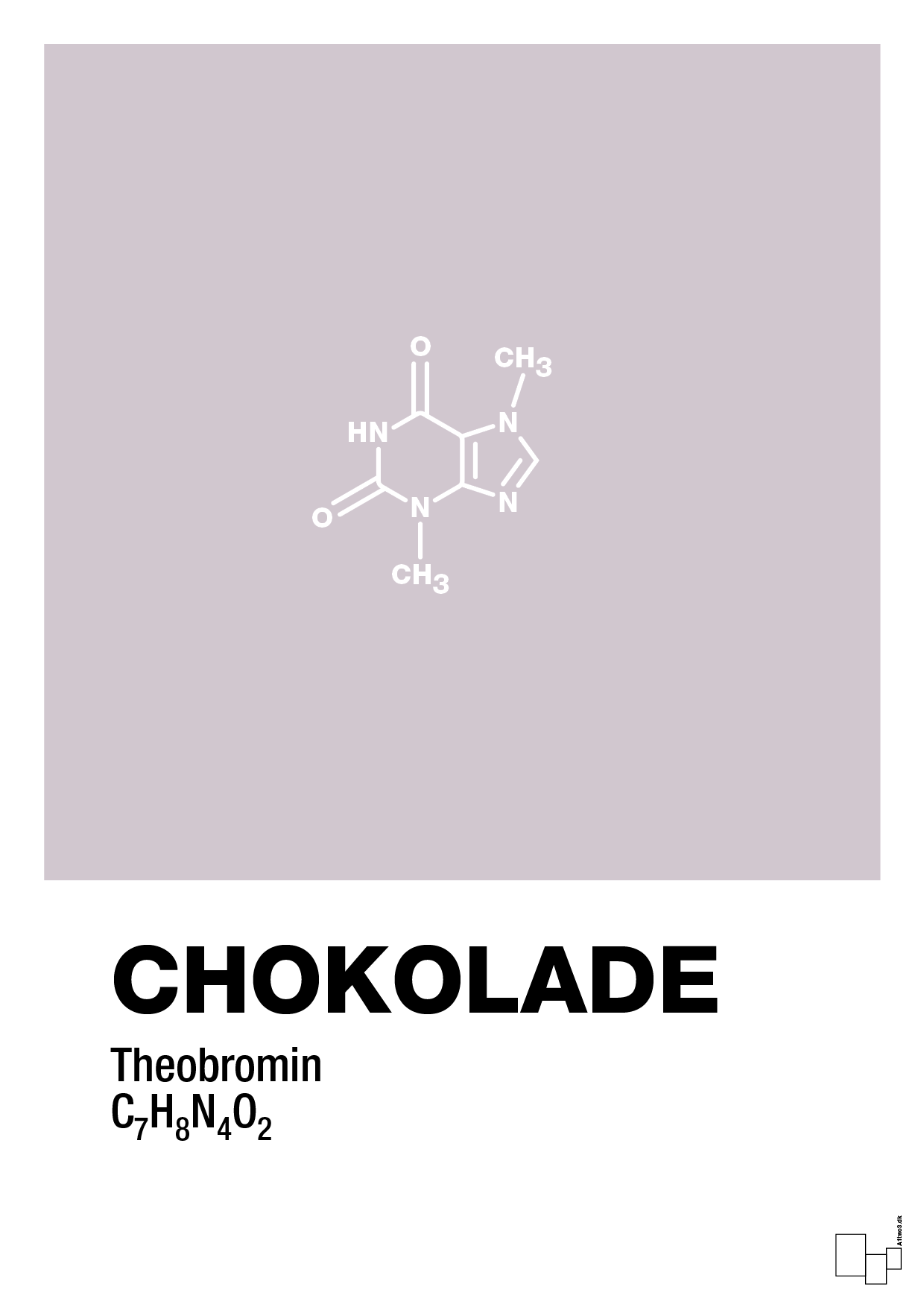 chokolade - Plakat med Videnskab i Dusty Lilac