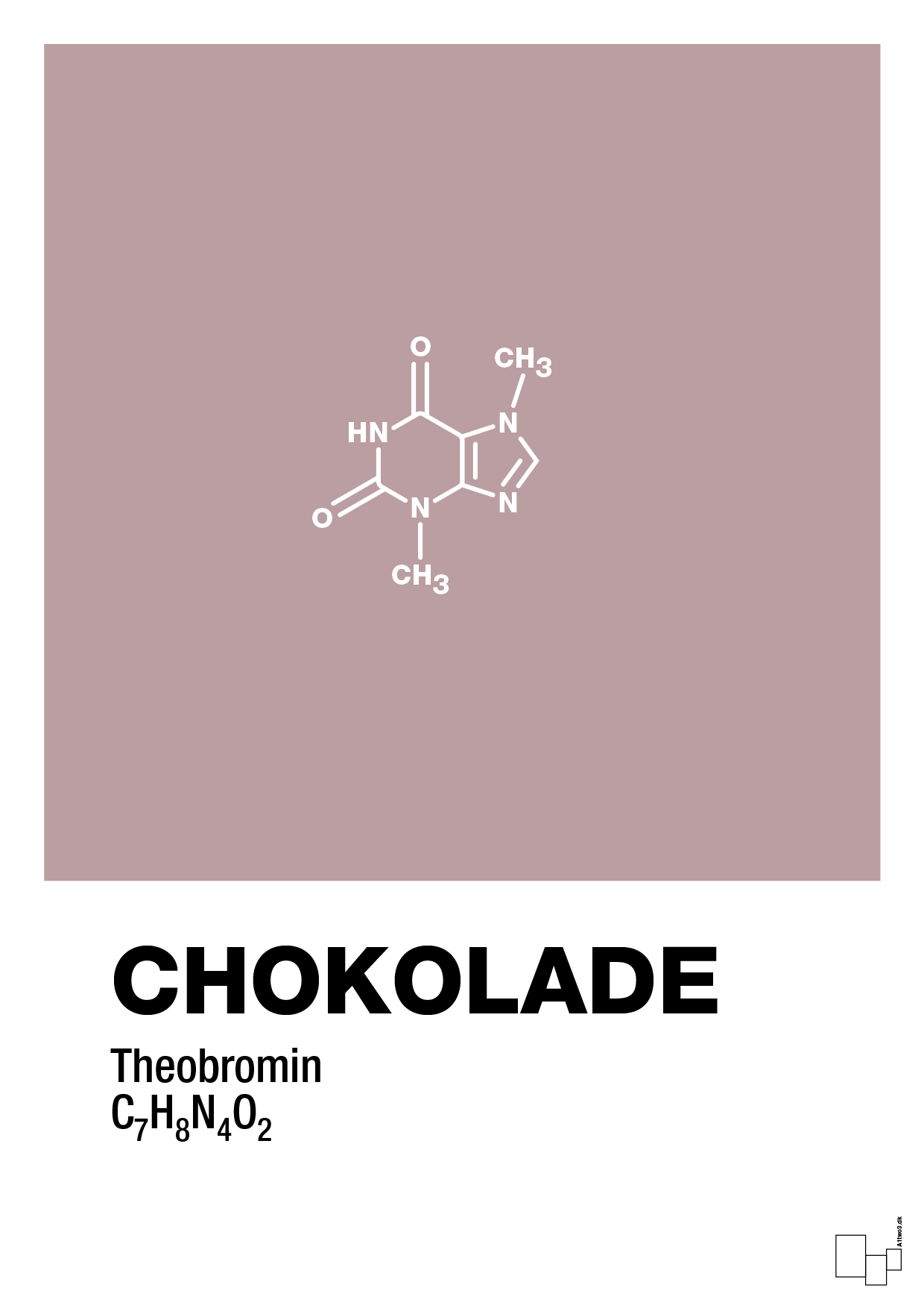 chokolade - Plakat med Videnskab i Light Rose