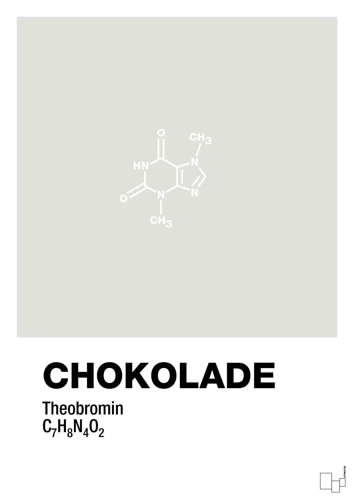 chokolade - Plakat med Videnskab i Painters White