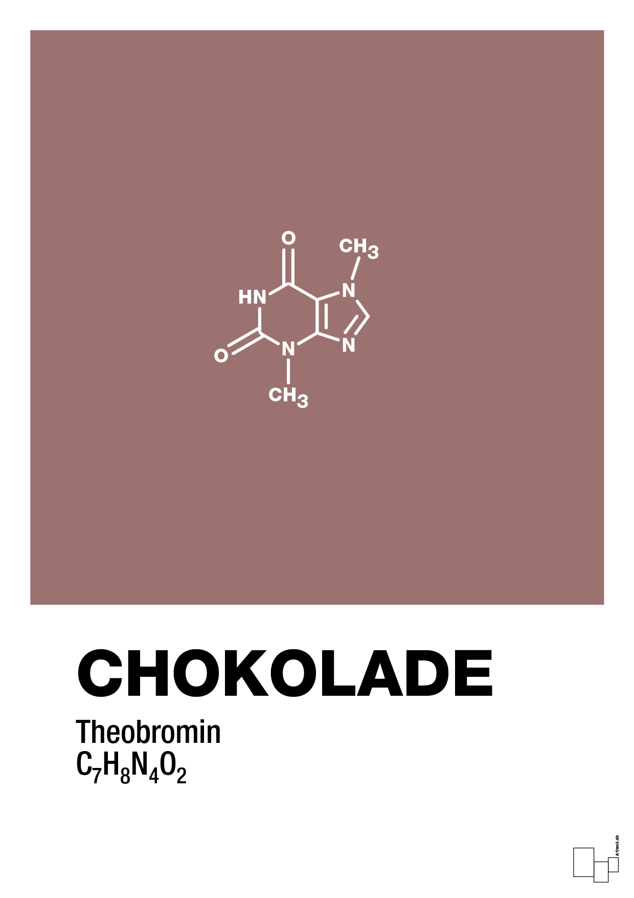 chokolade - Plakat med Videnskab i Plum