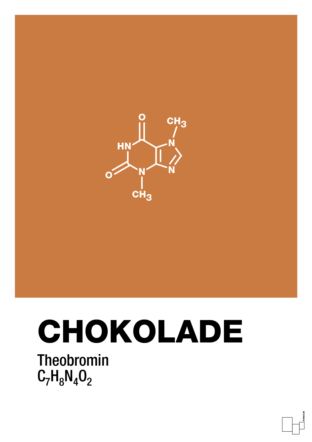 chokolade - Plakat med Videnskab i Rumba Orange