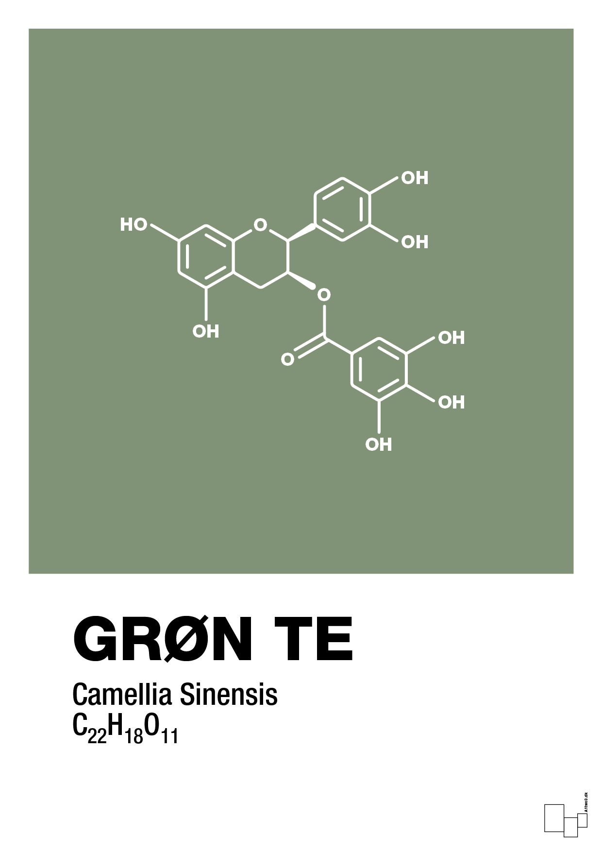 grøn te - Plakat med Videnskab i Jade