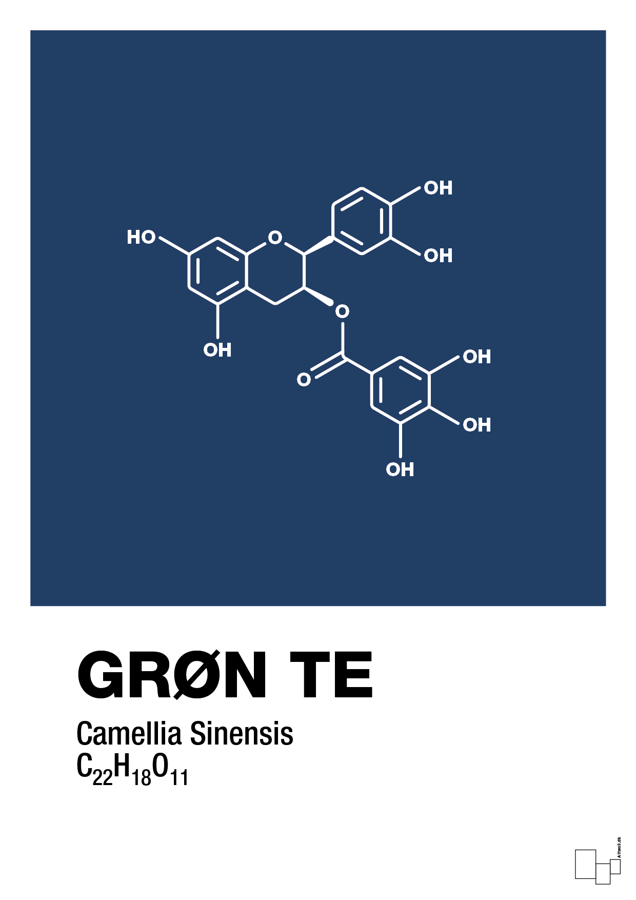 grøn te - Plakat med Videnskab i Lapis Blue
