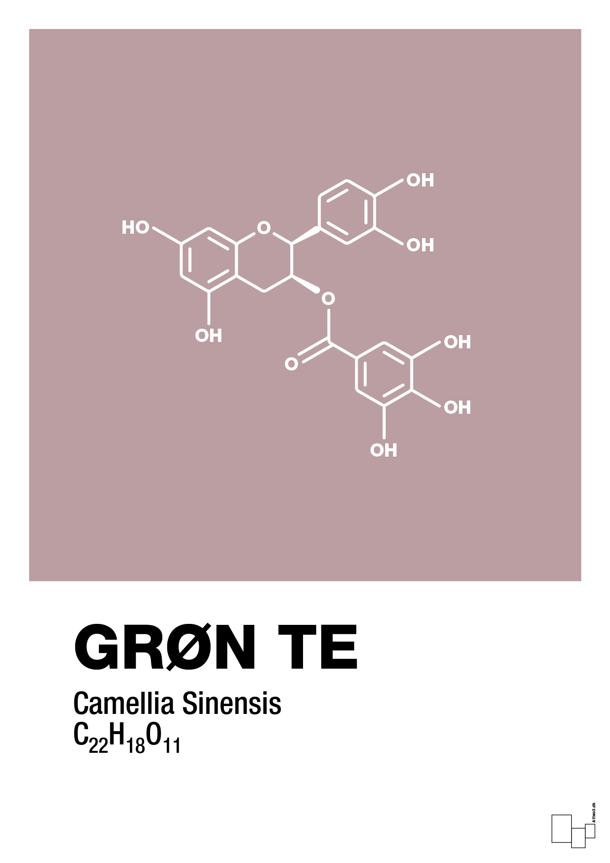 grøn te - Plakat med Videnskab i Light Rose
