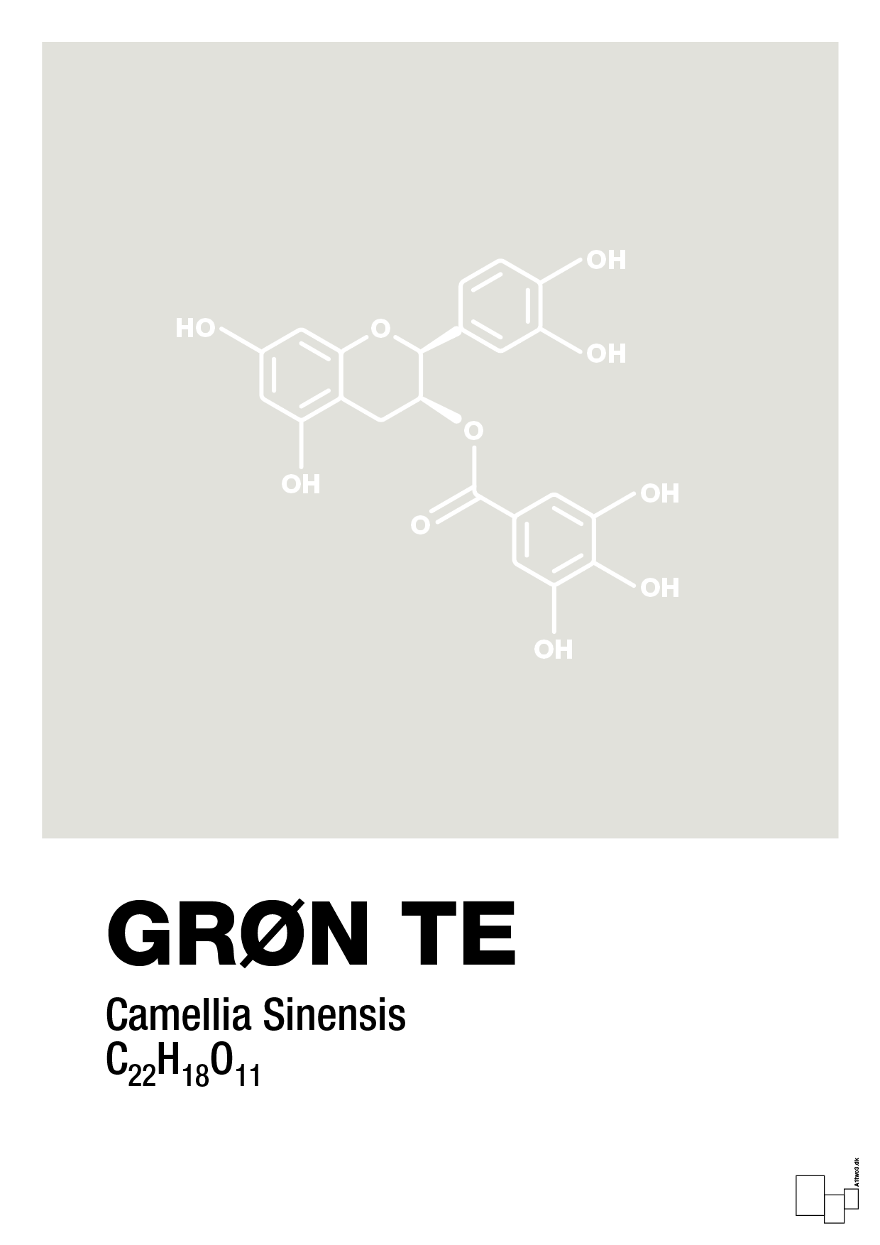 grøn te - Plakat med Videnskab i Painters White