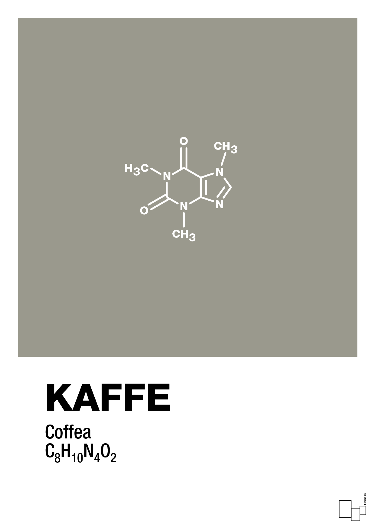 kaffe - Plakat med Videnskab i Battleship Gray