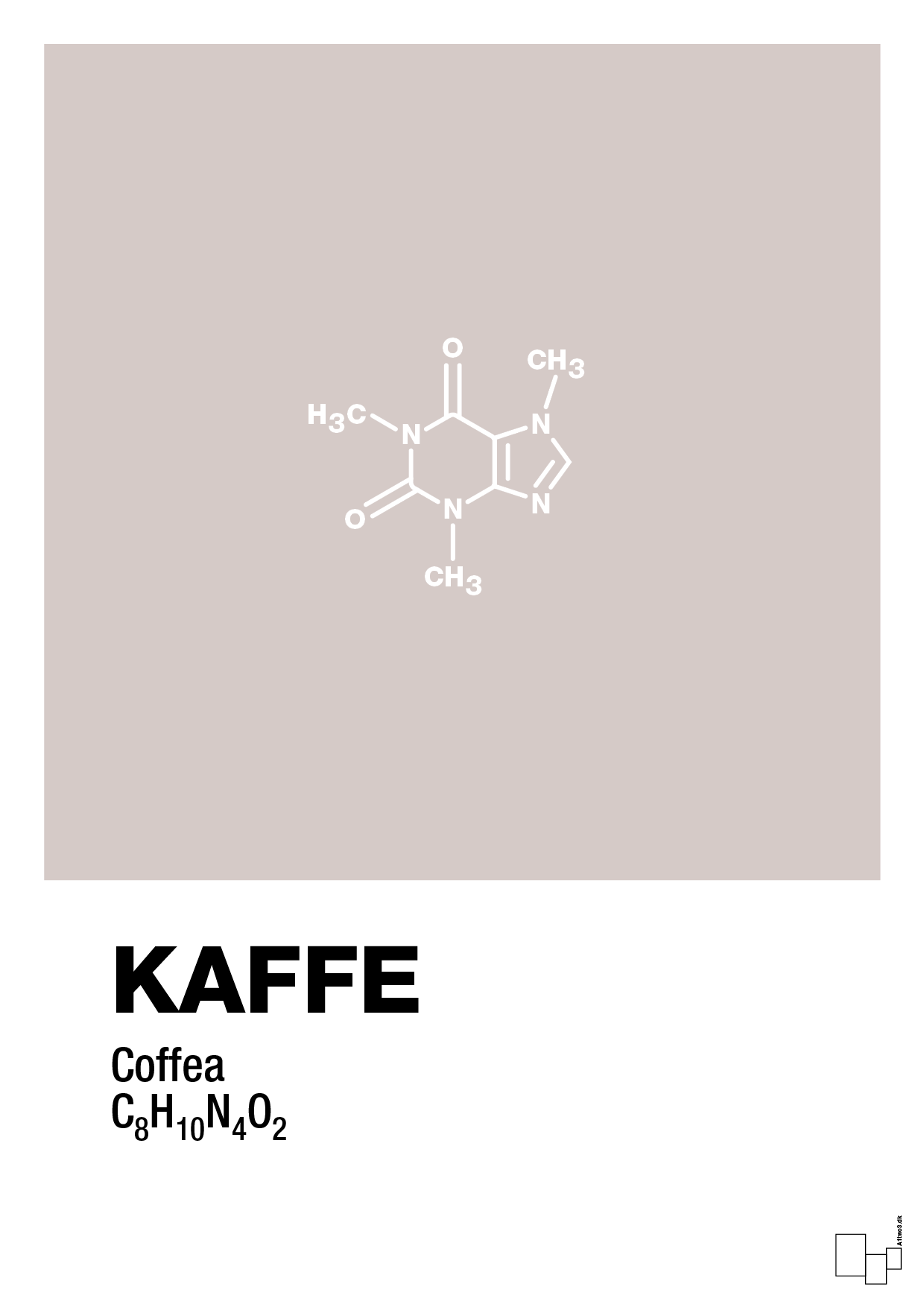 kaffe - Plakat med Videnskab i Broken Beige
