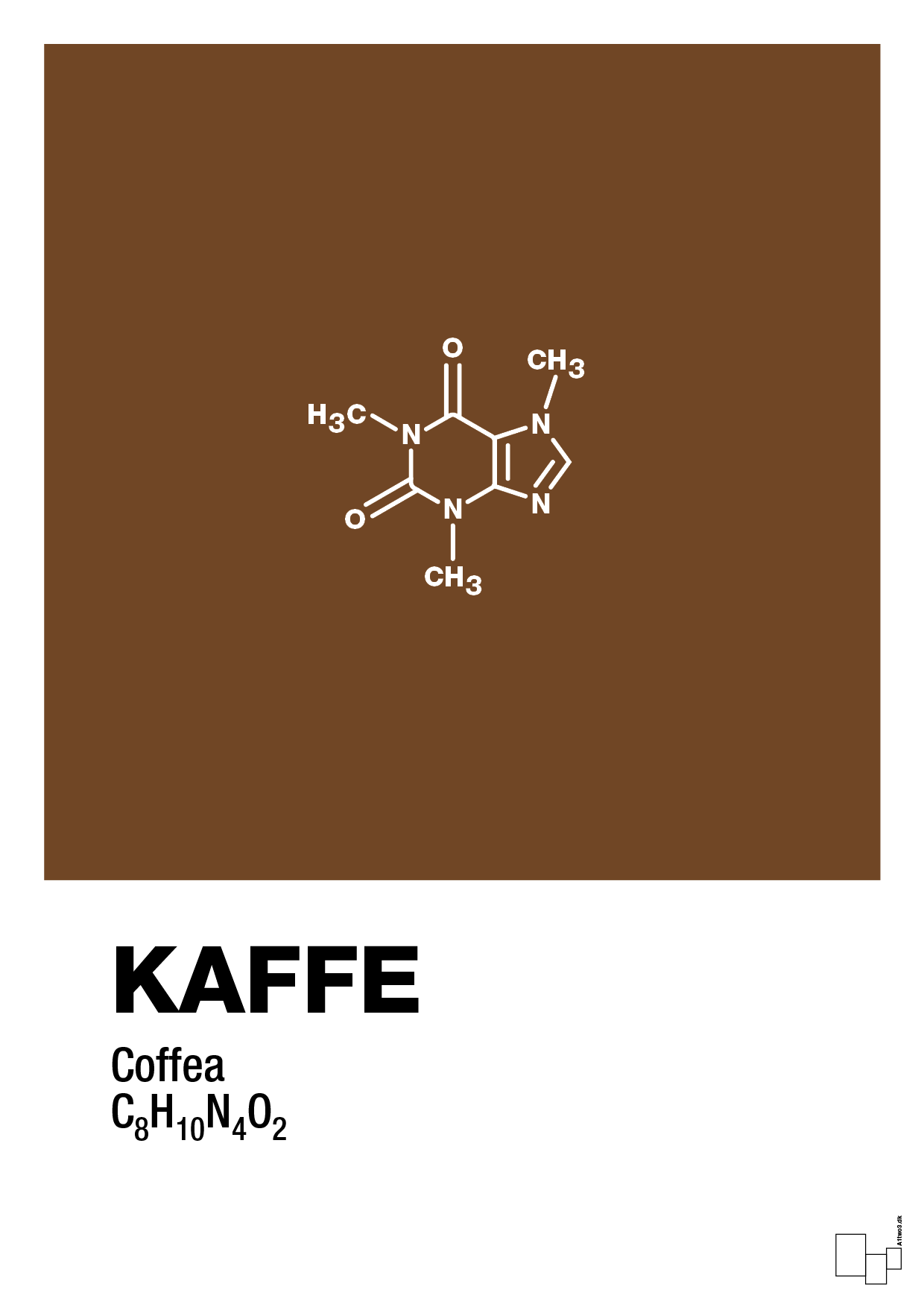 kaffe - Plakat med Videnskab i Dark Brown