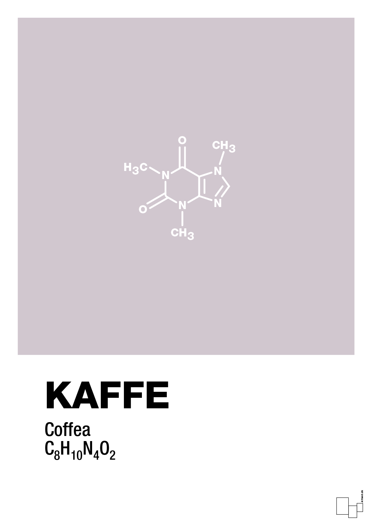 kaffe - Plakat med Videnskab i Dusty Lilac