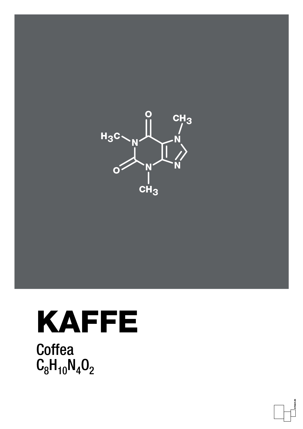 kaffe - Plakat med Videnskab i Graphic Charcoal