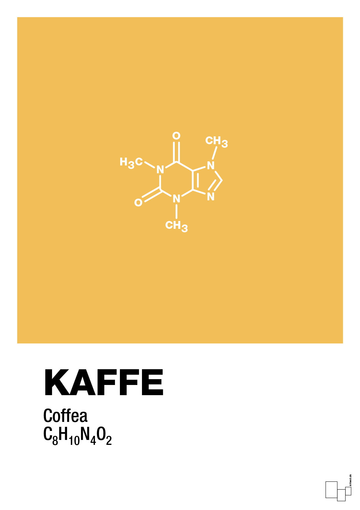 kaffe - Plakat med Videnskab i Honeycomb