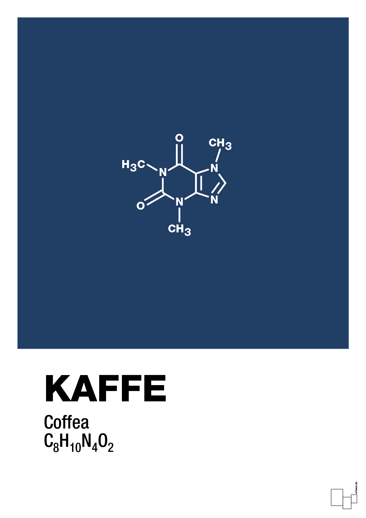 kaffe - Plakat med Videnskab i Lapis Blue