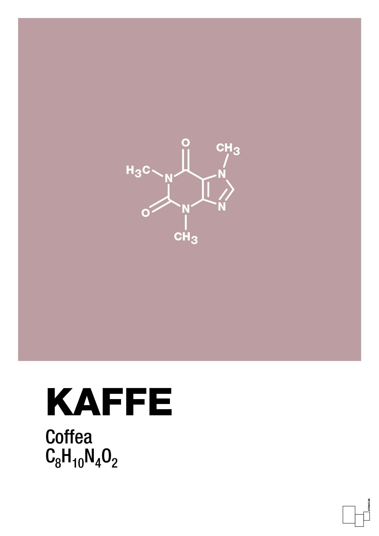 kaffe - Plakat med Videnskab i Light Rose