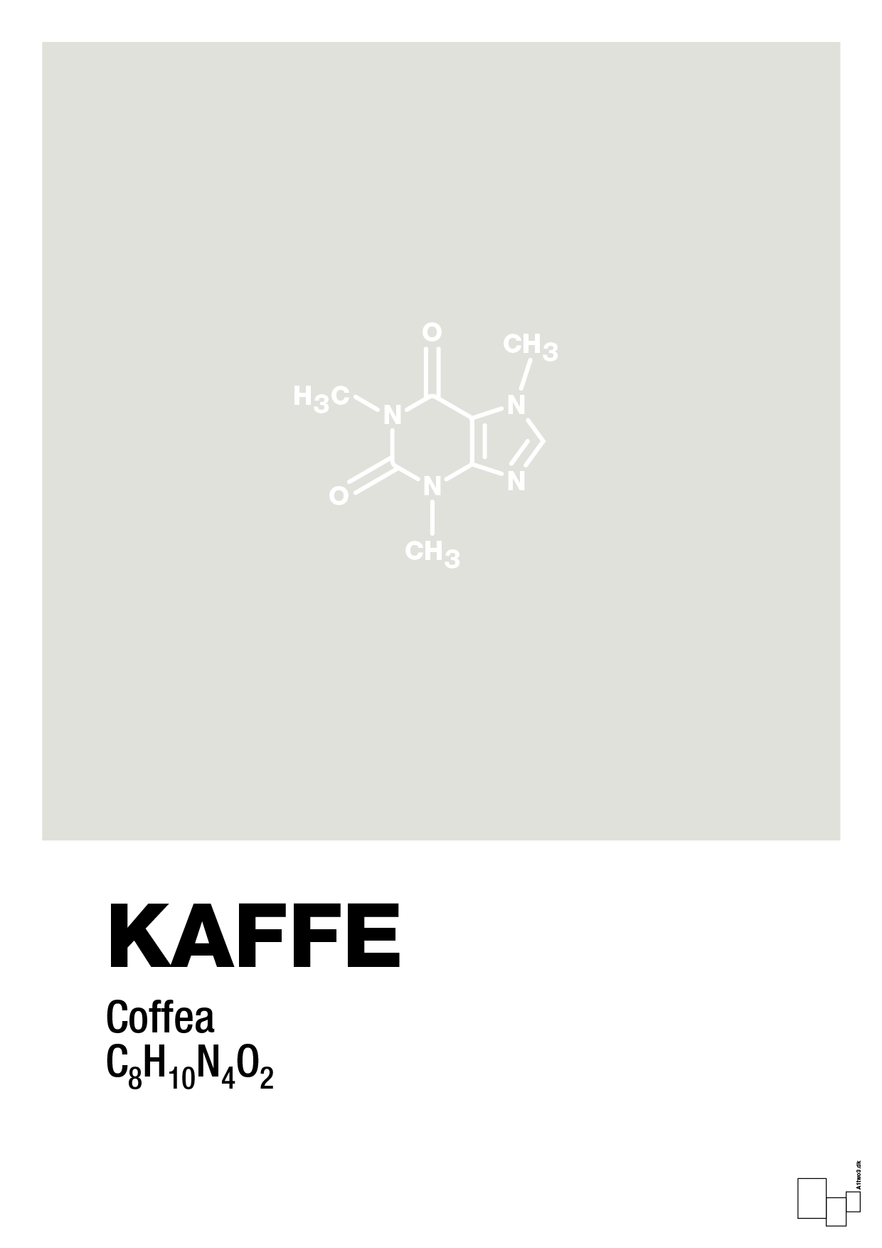 kaffe - Plakat med Videnskab i Painters White