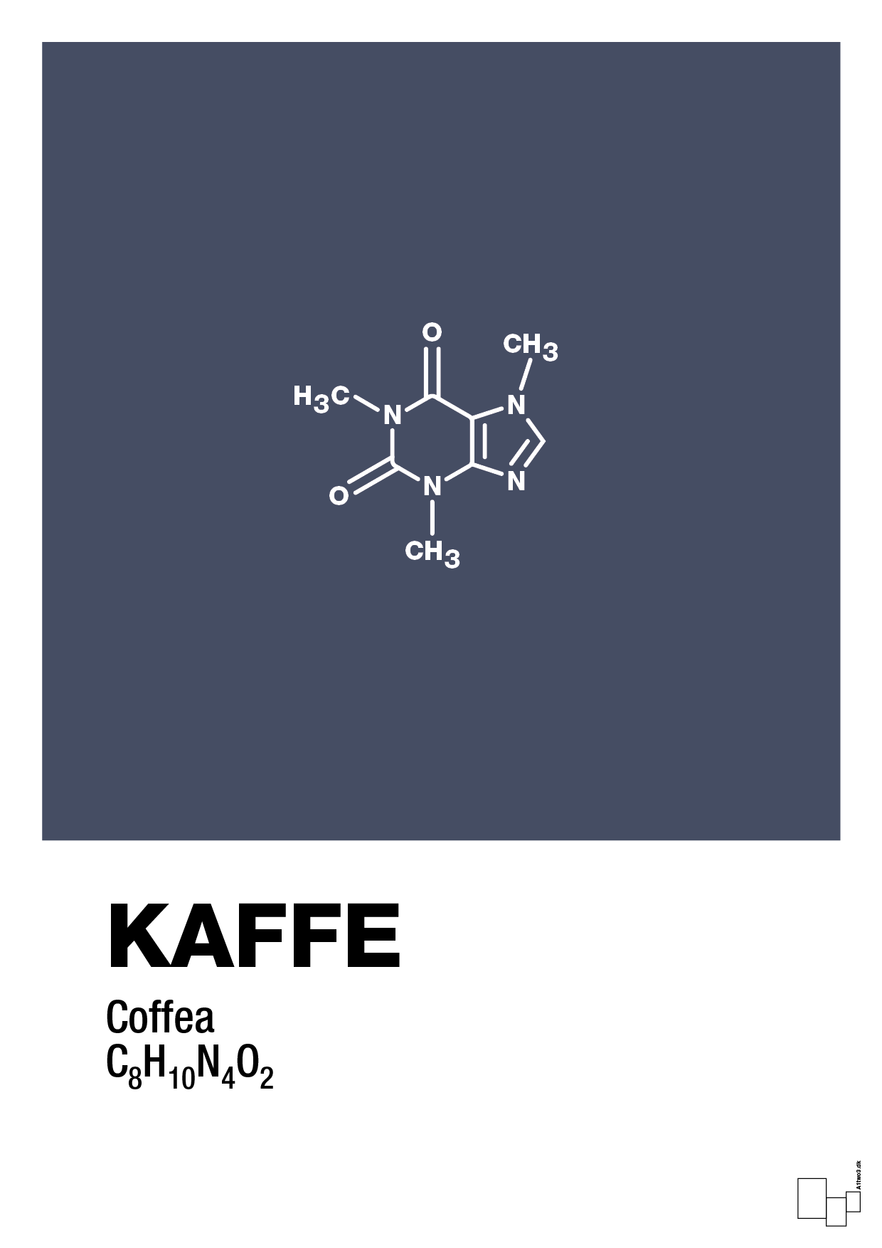 kaffe - Plakat med Videnskab i Petrol