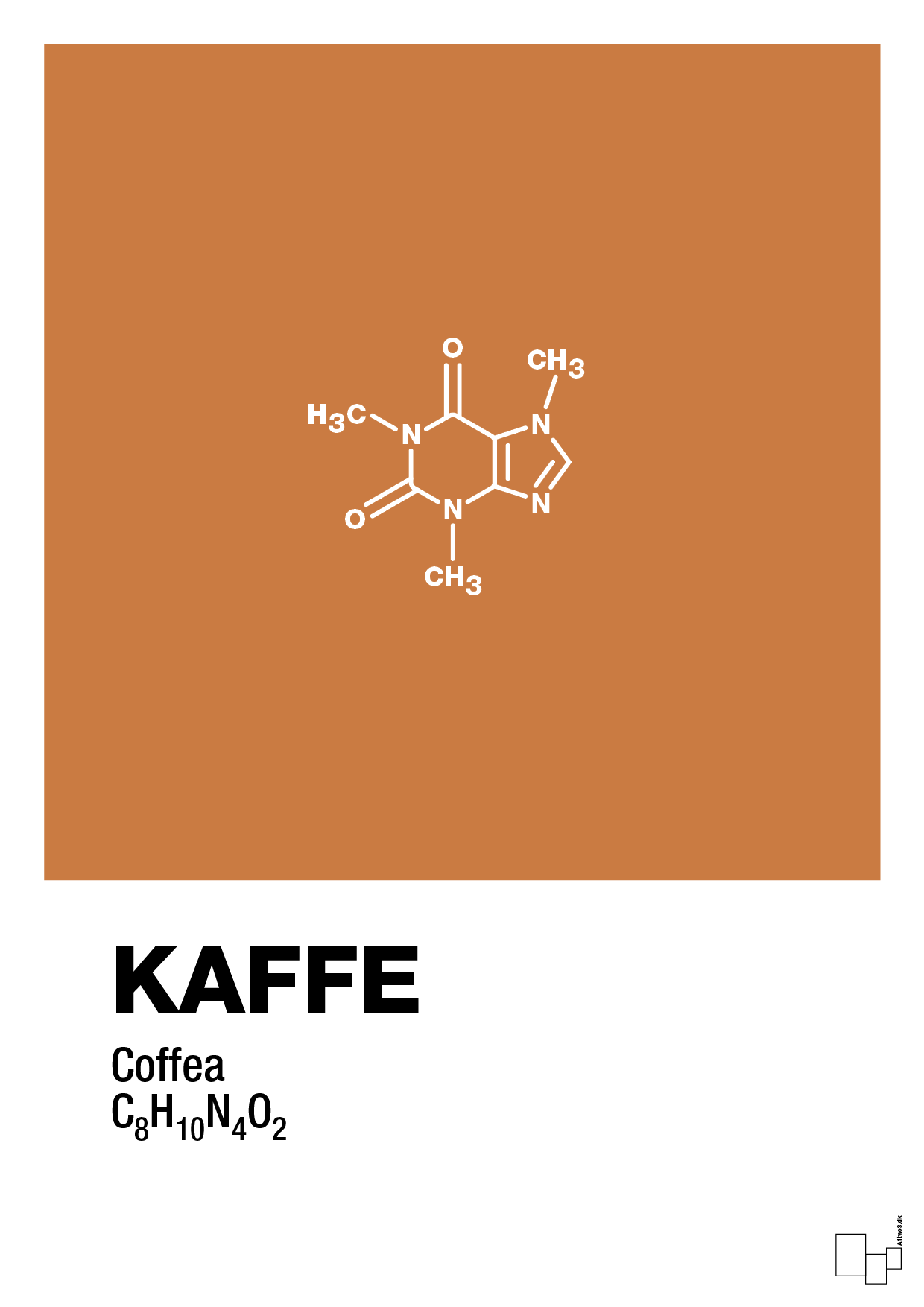 kaffe - Plakat med Videnskab i Rumba Orange