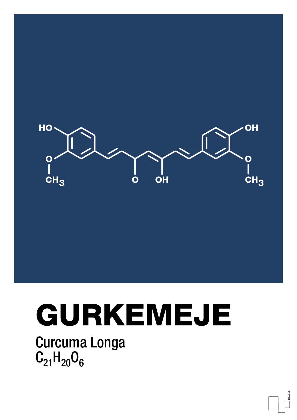 gurkemeje - Plakat med Videnskab i Lapis Blue