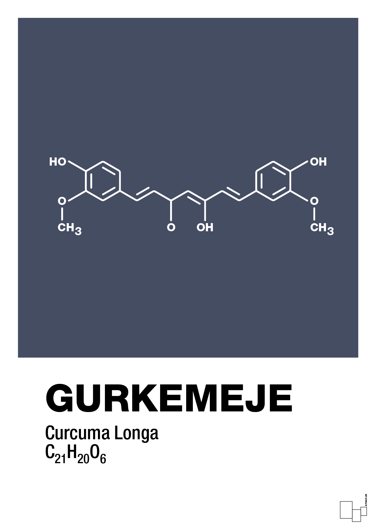 gurkemeje - Plakat med Videnskab i Petrol