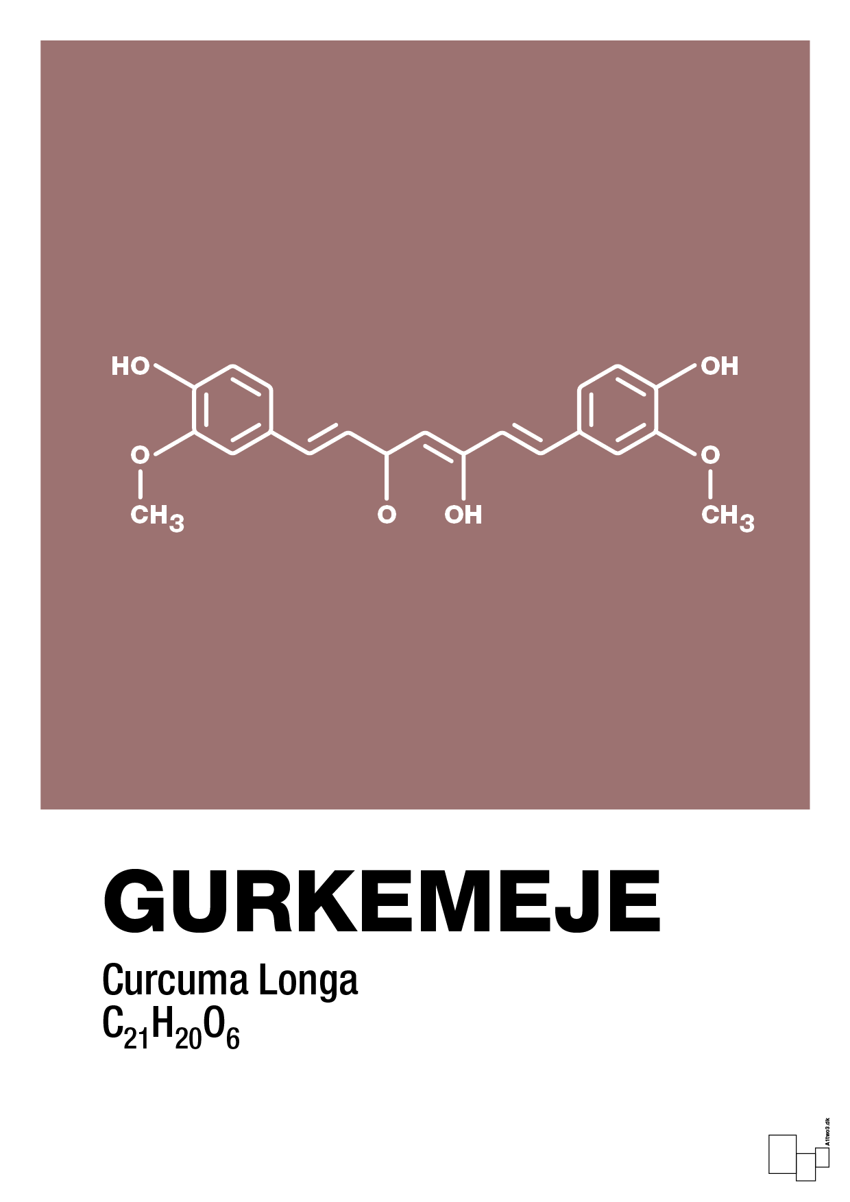 gurkemeje - Plakat med Videnskab i Plum