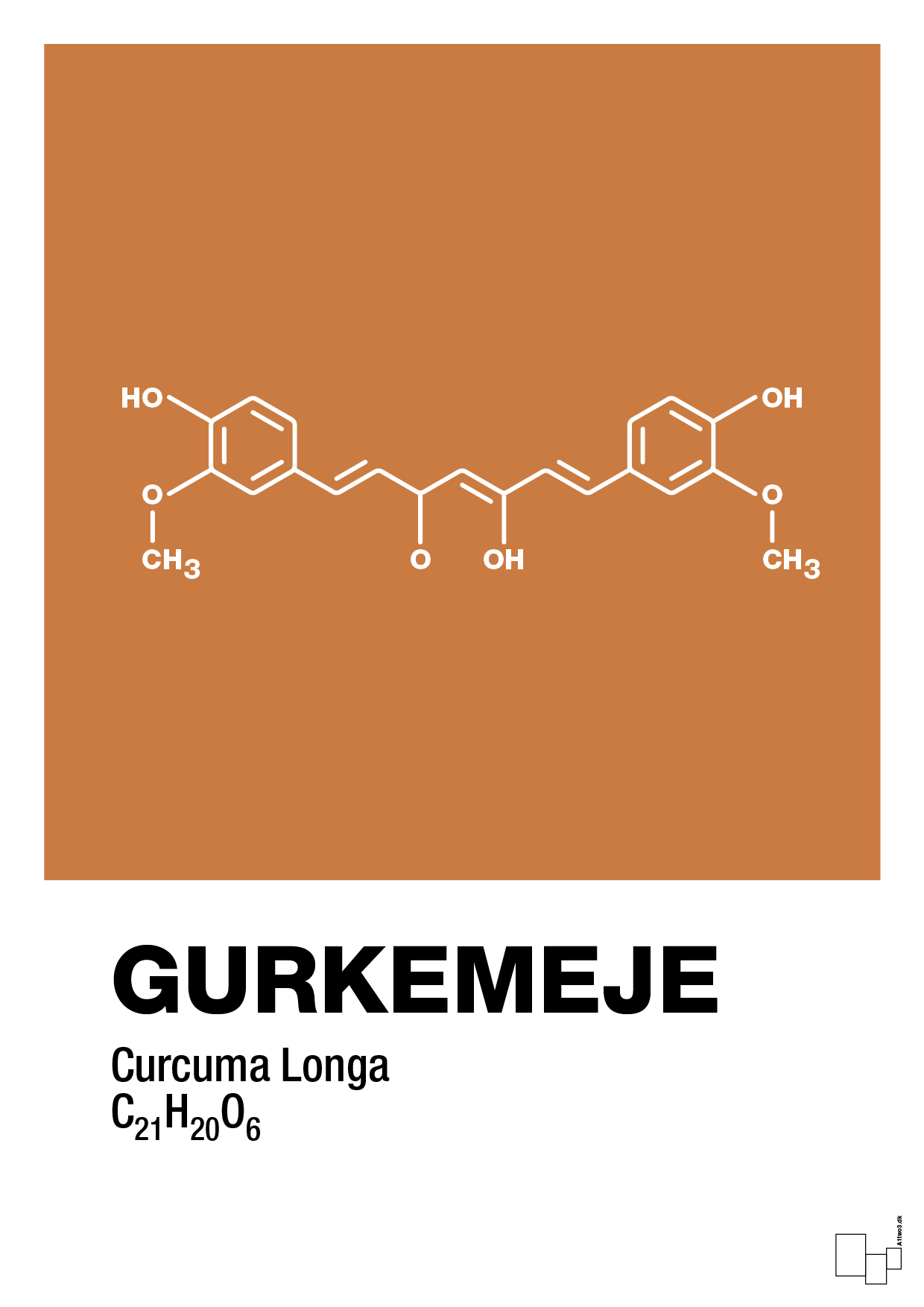 gurkemeje - Plakat med Videnskab i Rumba Orange