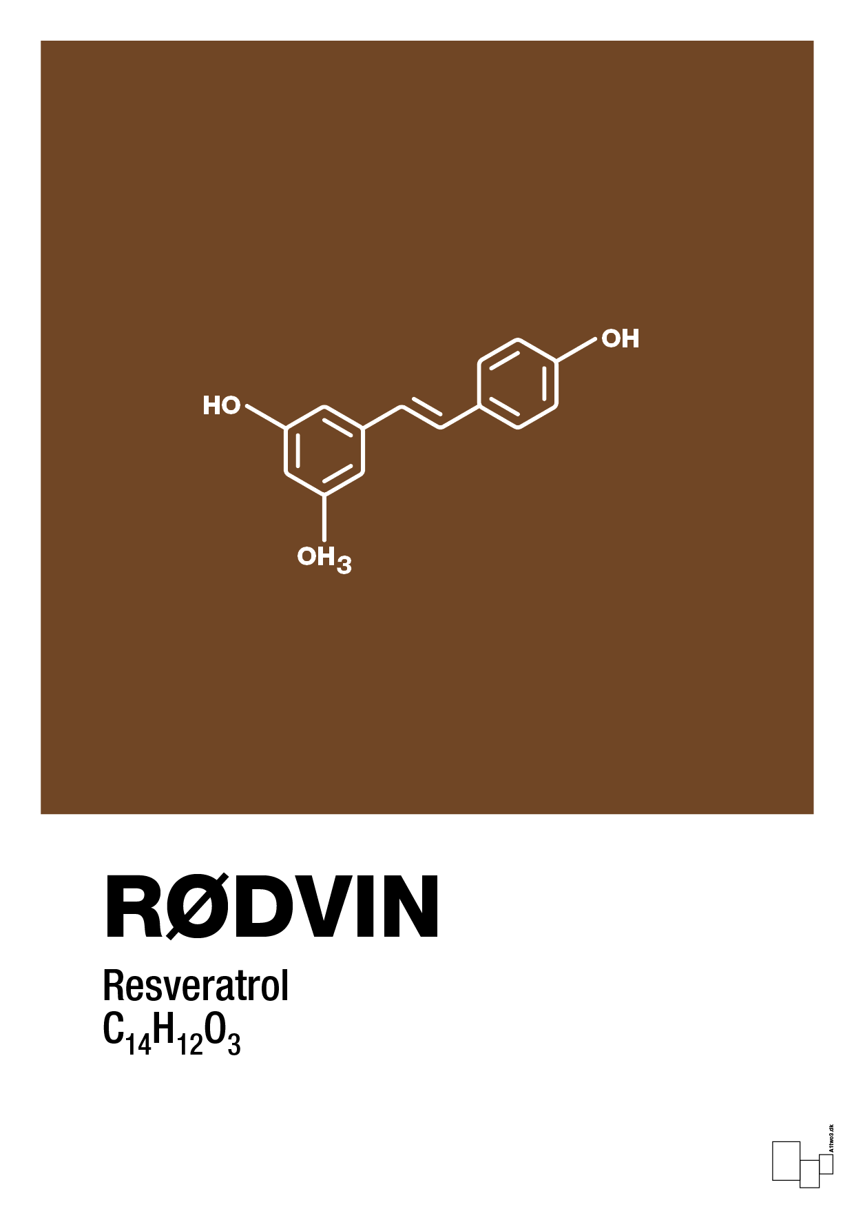rødvin - Plakat med Videnskab i Dark Brown