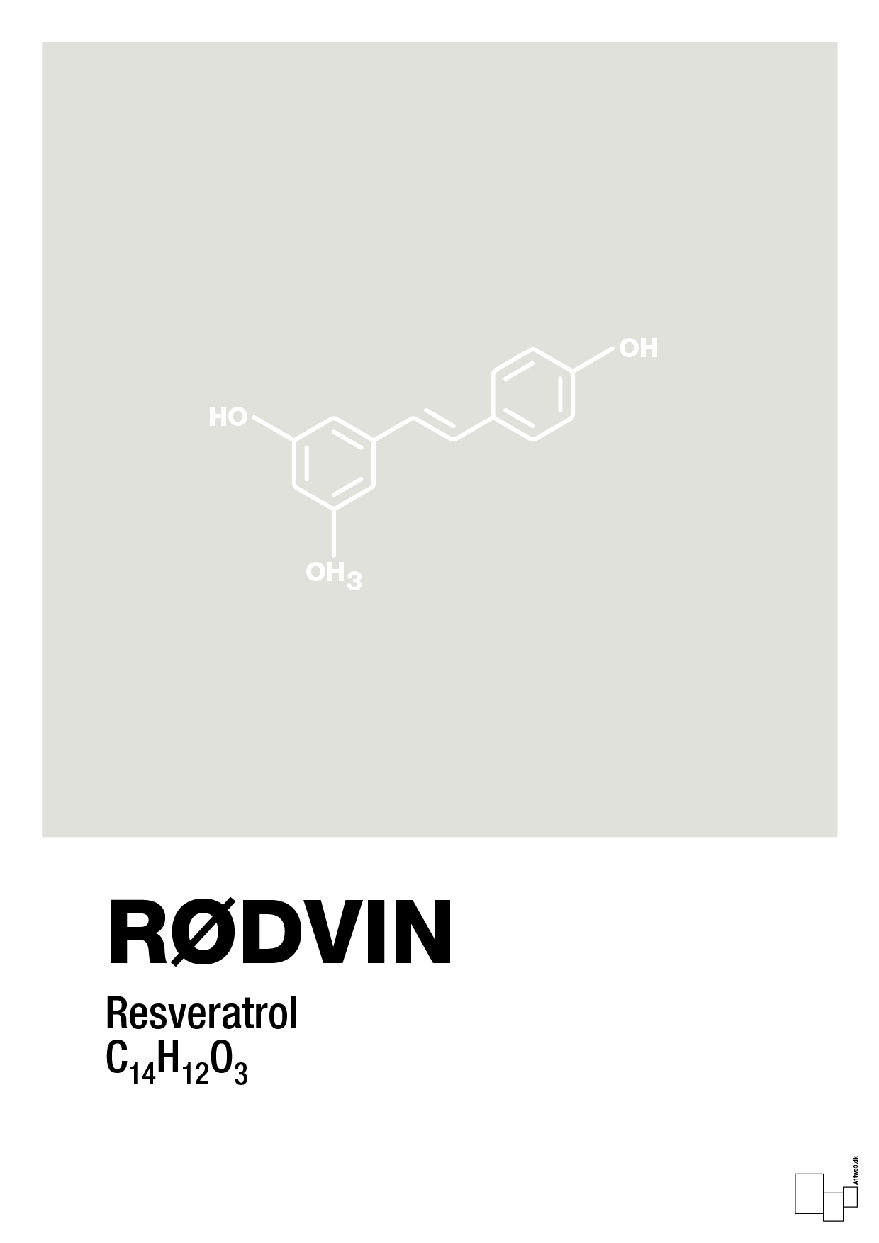 rødvin - Plakat med Videnskab i Painters White