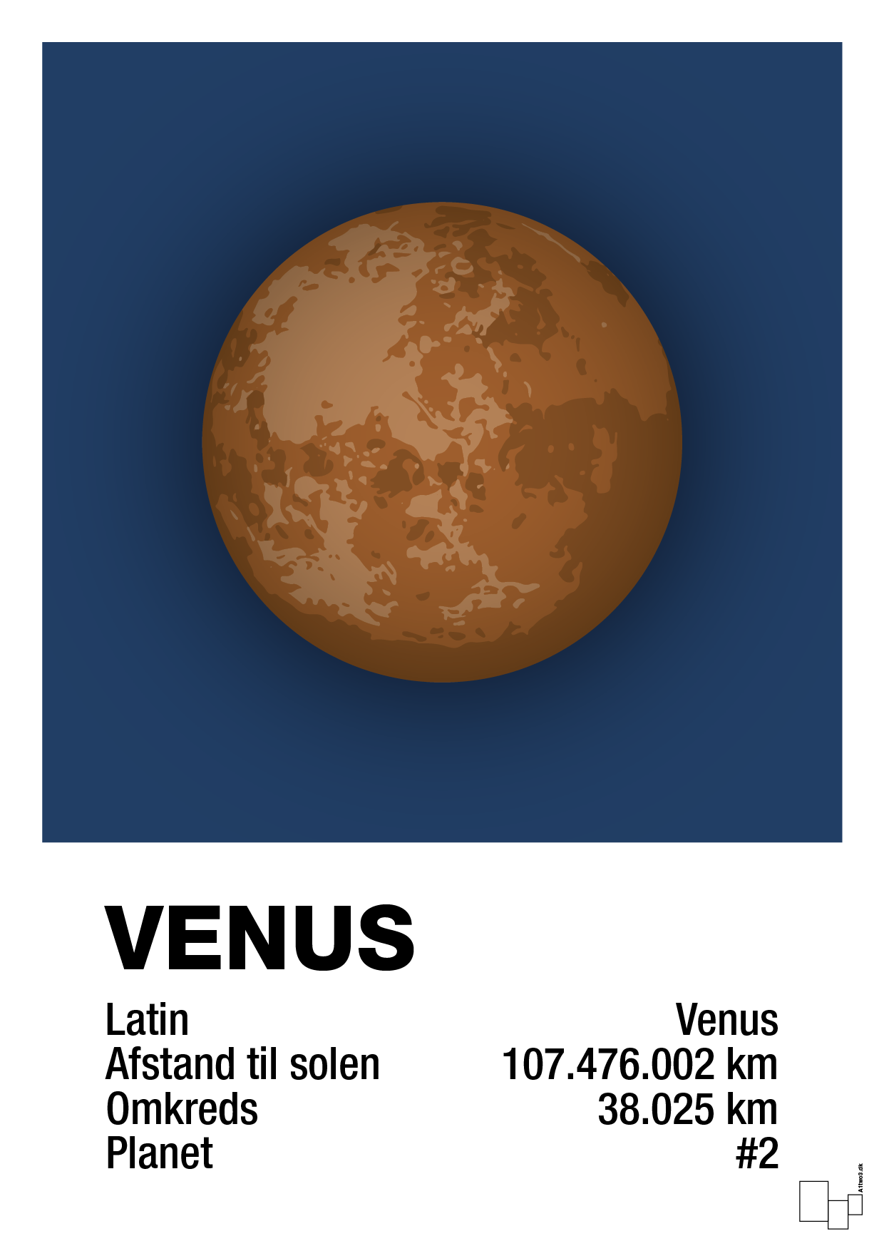 venus - Plakat med Videnskab i Lapis Blue