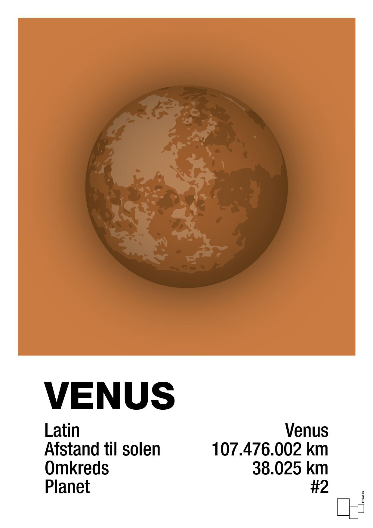 venus - Plakat med Videnskab i Rumba Orange