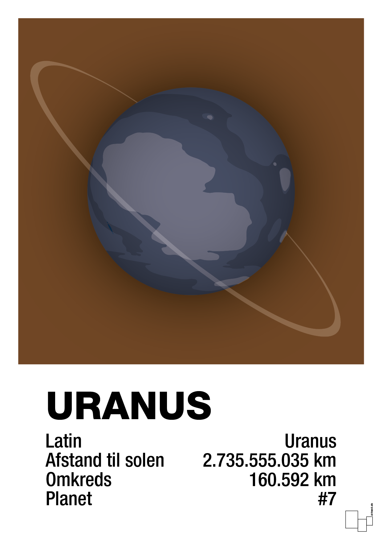uranus - Plakat med Videnskab i Dark Brown