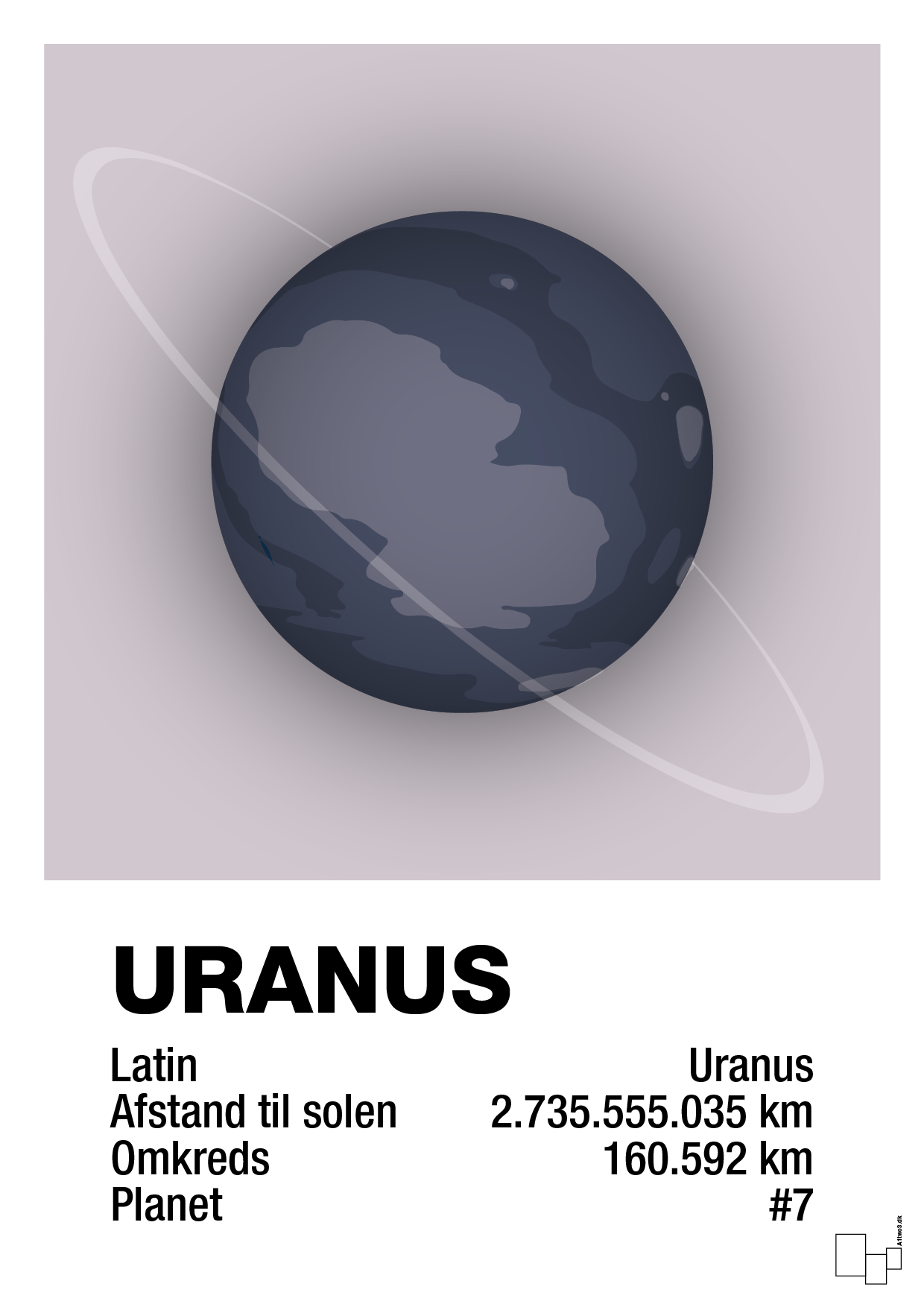 uranus - Plakat med Videnskab i Dusty Lilac
