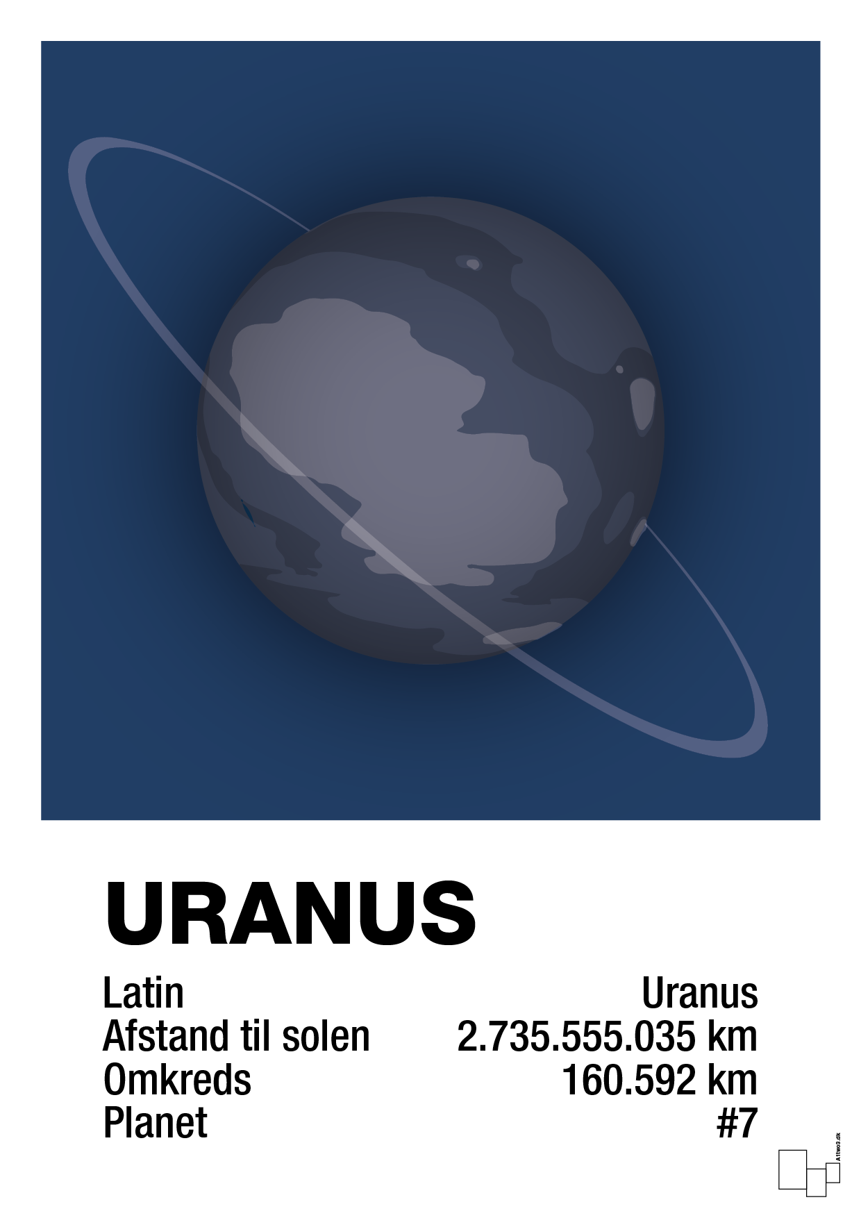 uranus - Plakat med Videnskab i Lapis Blue