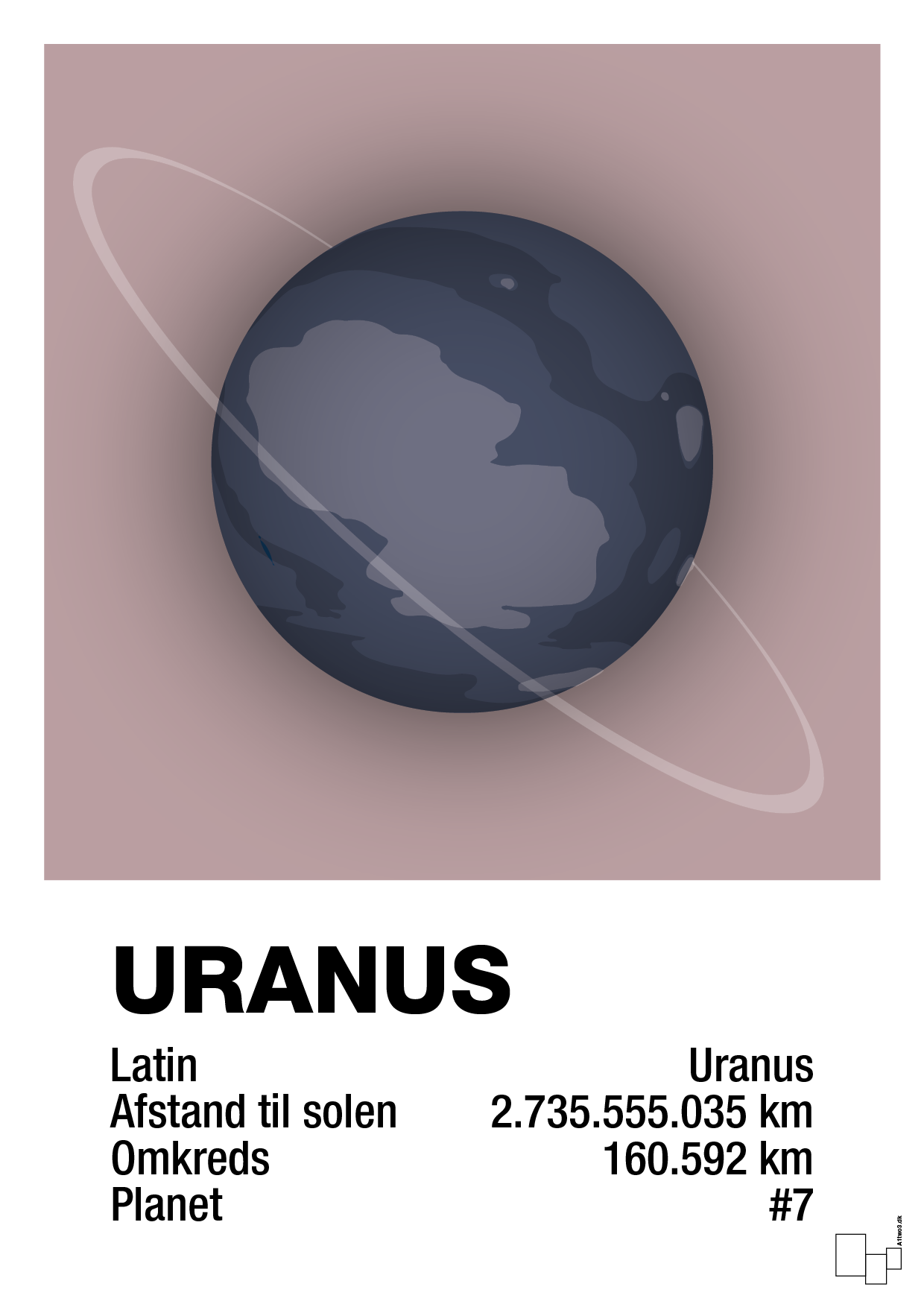 uranus - Plakat med Videnskab i Light Rose