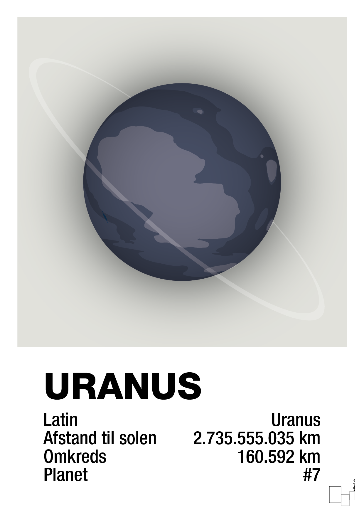 uranus - Plakat med Videnskab i Painters White