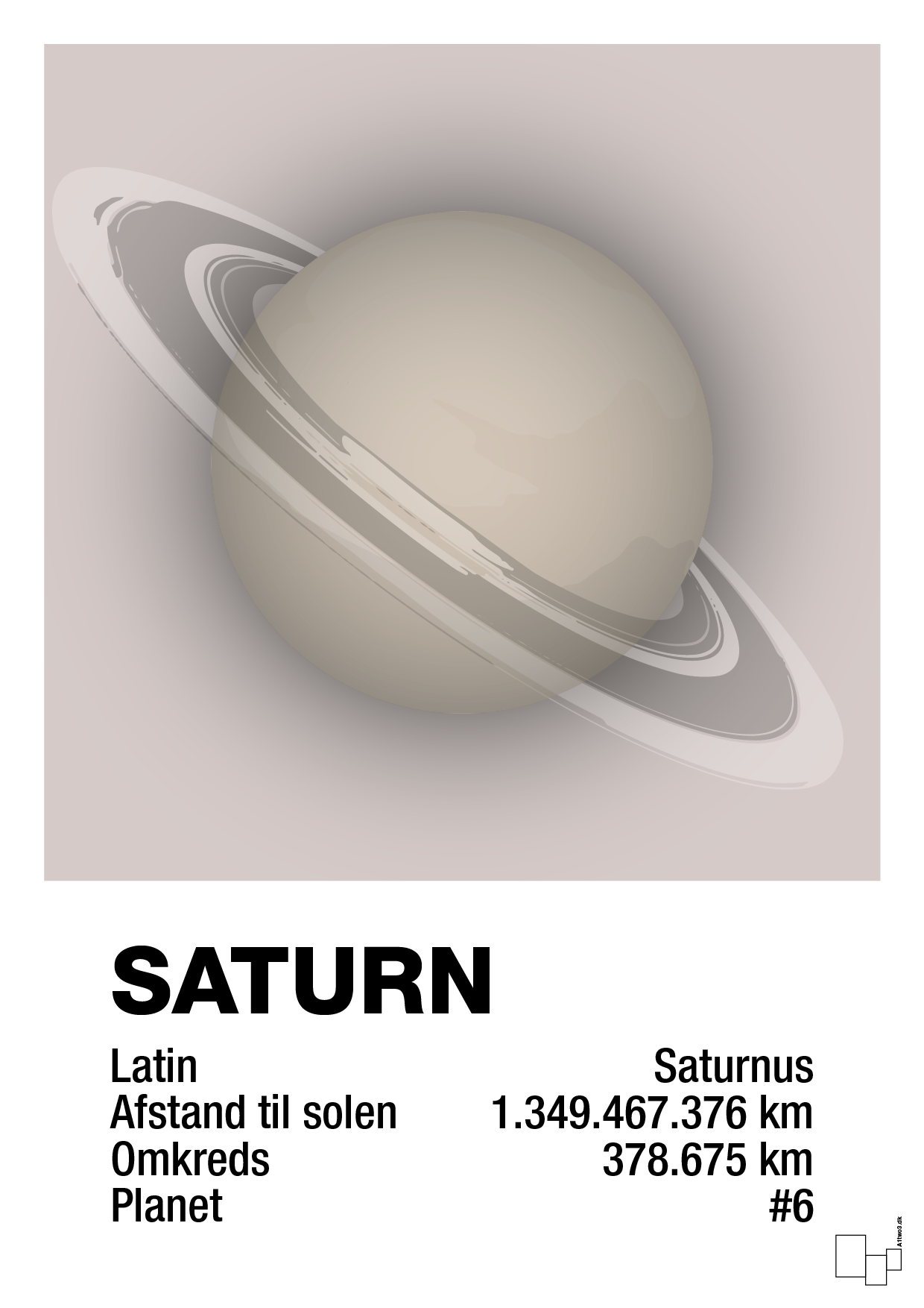 saturn - Plakat med Videnskab i Broken Beige