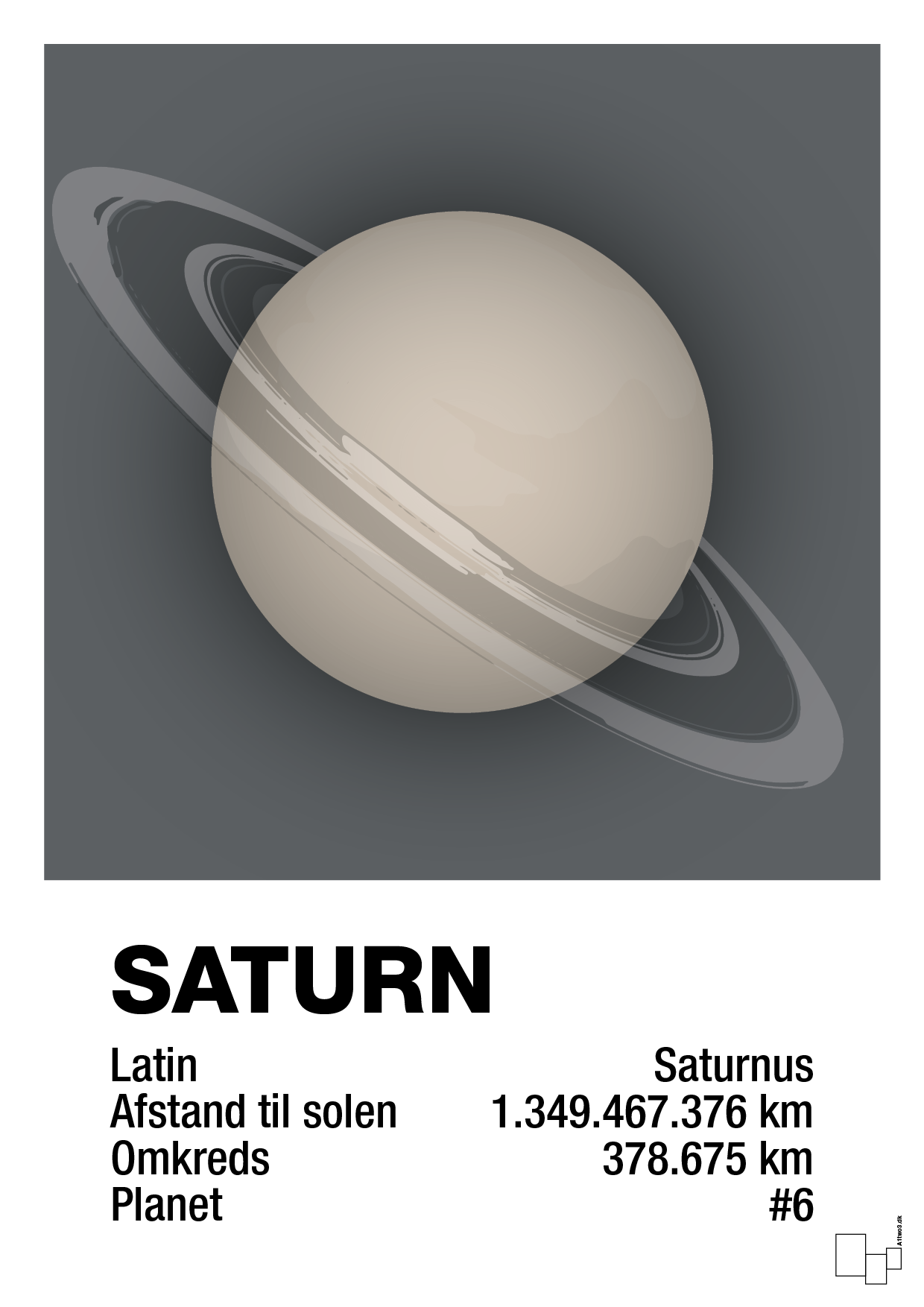 saturn - Plakat med Videnskab i Graphic Charcoal