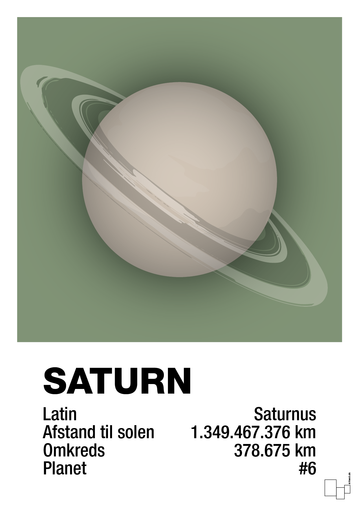 saturn - Plakat med Videnskab i Jade
