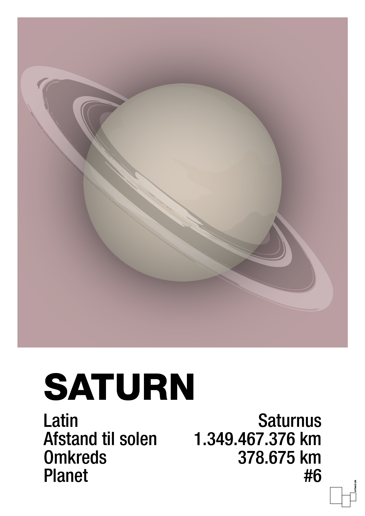 saturn - Plakat med Videnskab i Light Rose
