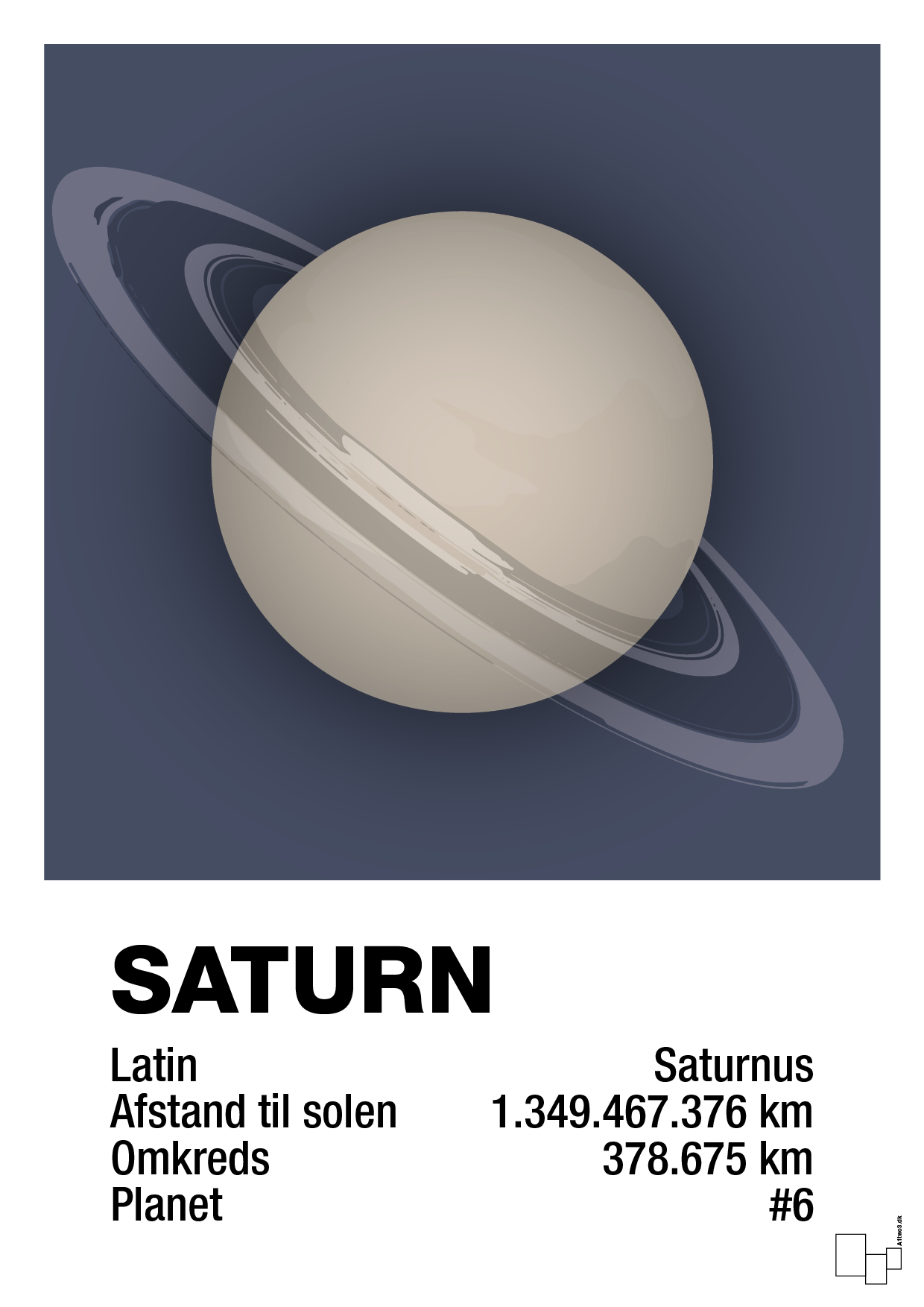 saturn - Plakat med Videnskab i Petrol
