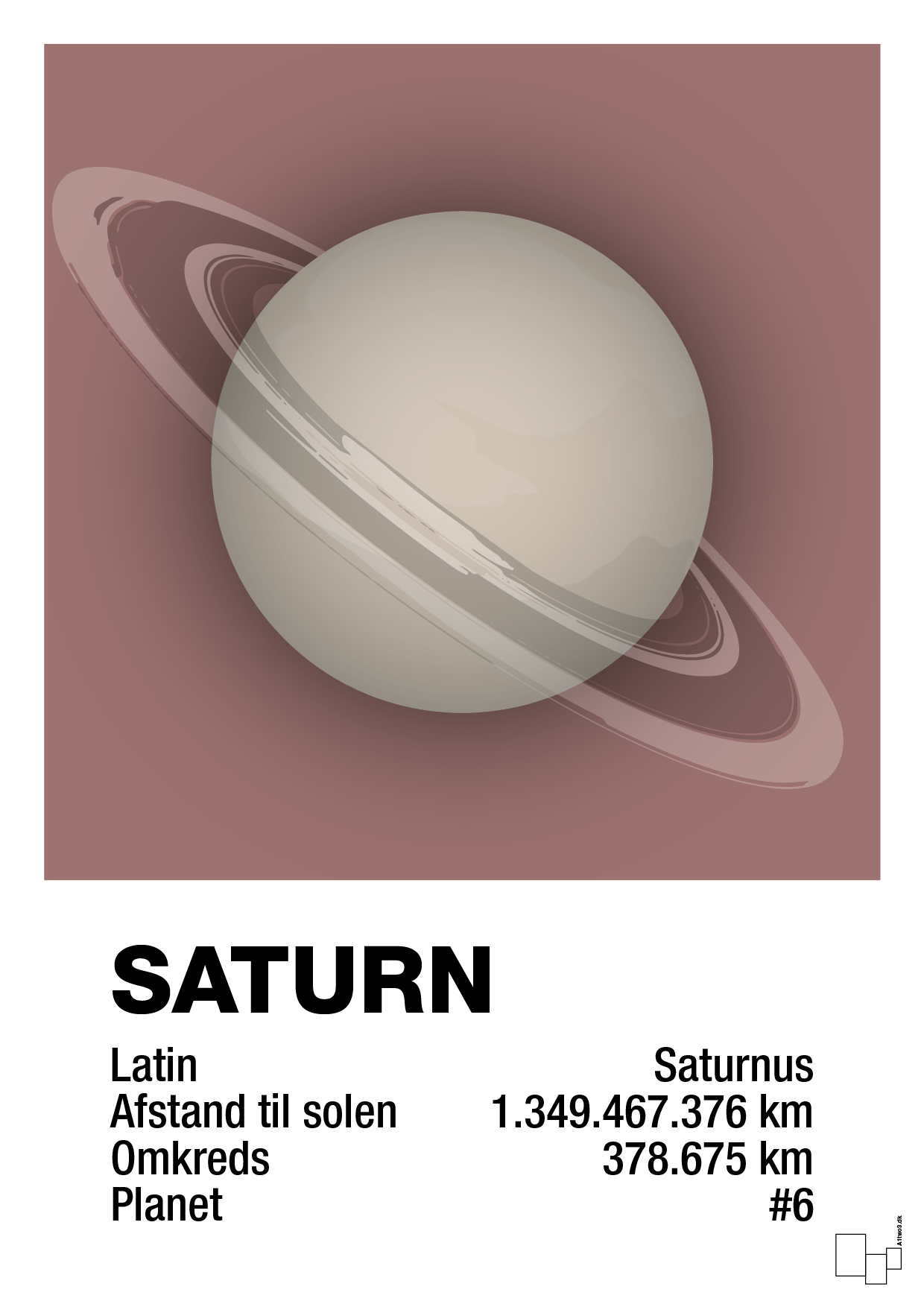 saturn - Plakat med Videnskab i Plum