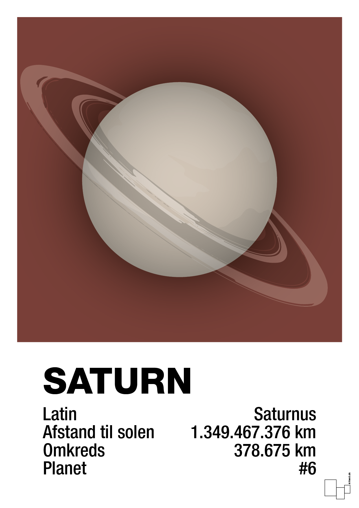 saturn - Plakat med Videnskab i Red Pepper