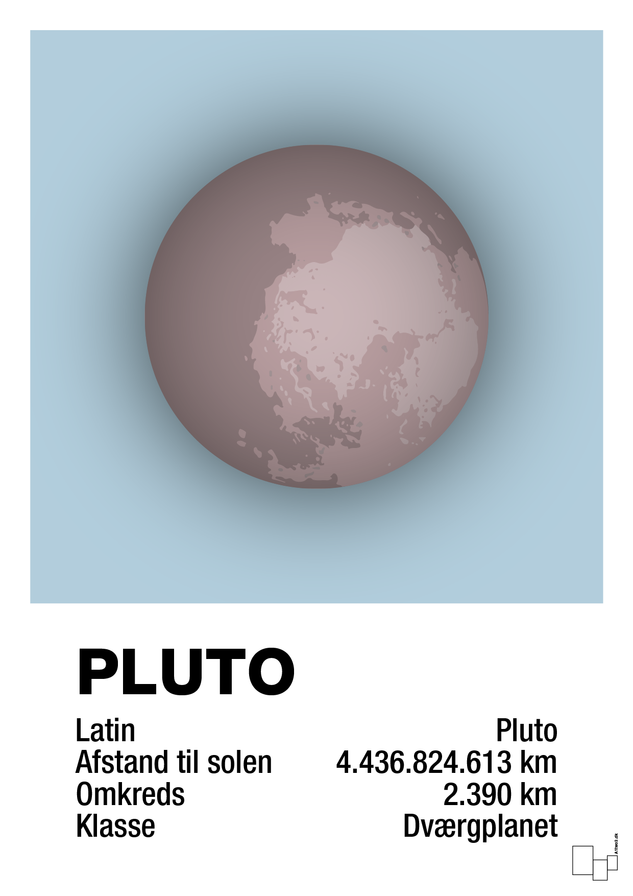 pluto - Plakat med Videnskab i Heavenly Blue